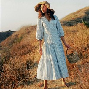 Christy Dawn Noah dress in Washed Ocean Stripe - XL